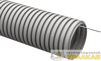 Труба гофрированная ПВХ d20мм с протяжкой сер. ELASTA (уп.100м) IEK CTG20-20-K41-100I