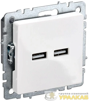 Розетка BRITE USB A+A 3.1А РЮ10-1-БрБ механизм бел. IEK BR-U21-D31-K01