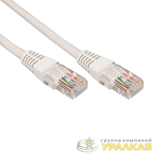 Патч-корд UTP 5e кат. литой 0.5м сер. Rexant 18-1001 детальная картинка