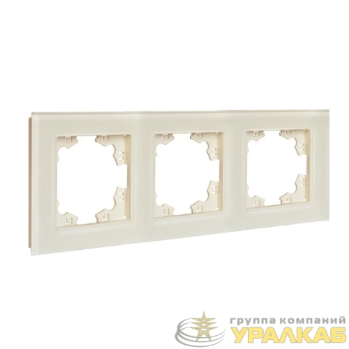 Рамка 3-м Афина стеклянная сл. кость (ivory) UNIVersal 