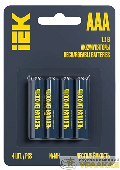 Аккумулятор GREEN Ni-MH AAA 1100мАч (блист.4шт) IEK AAK-NIMH-03-1100-L04