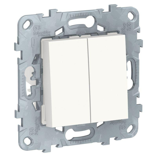 Переключатель перекрестный 2-кл. 2мод. СП Unica New IP21 (2х(сх. 7)) 250В 10AX бел. SchE NU521518 детальная картинка