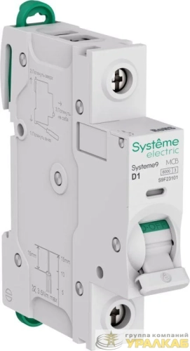 Выключатель автоматический 1п D 1А 6кА Systeme9 230В SE 