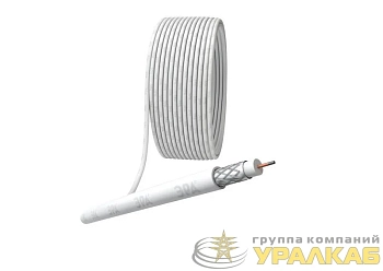 Кабель коаксиальный RG-6U 75 Ом CCS/(оплетка Al 48%) PVC бел. (уп.50м) Simple Эра Б0044600