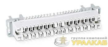 Плинт размыкаемый DM-10P-P на 10 пар крепление на хомут и штангу маркировка 0-9 Cabeus 7236c