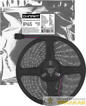 Лента светодиодная 90 681 OLS-5050RGB60-14.4-IP65-24V (уп.5м) ОНЛАЙТ 90681
