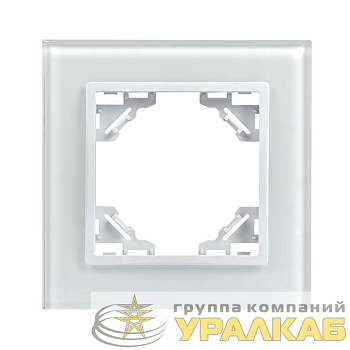 Рамка 1-м Минск стеклянная бел. Basic EKF ERM-G-401-10