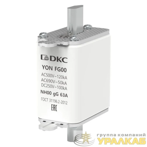 Предохранитель YON ножевого типа FG00 с одинарной индикацией 63А DKC 1FG00-0063 детальная картинка