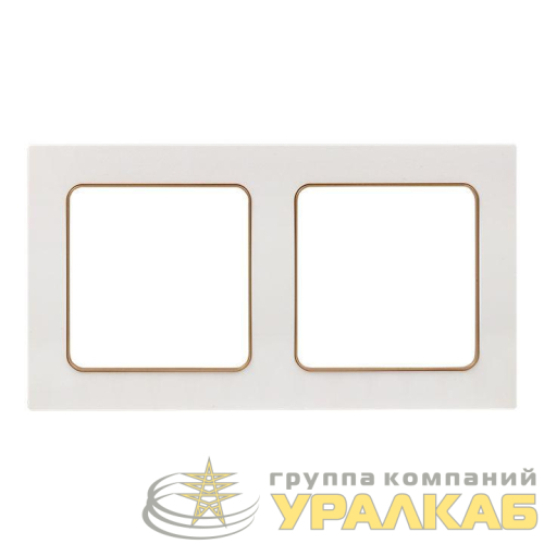 Рамка 2-м Стокгольм бел. с линией цвета шампань PROxima EKF EYM-G-303-10 детальная картинка