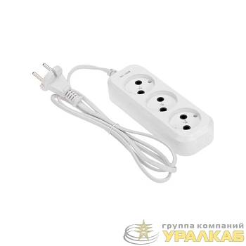 Удлинитель 3х1.5м без заземл. 2х0.75 бел. PROCONNECT 