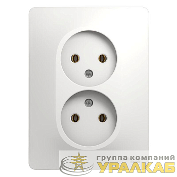 Розетка 2-м СП Glossa 16А IP20 без заземл. бел. SE GSL000120