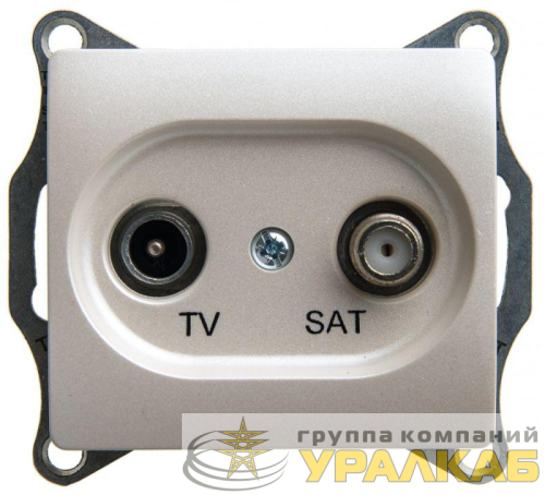 Розетка телевизионная оконечная TV/SAT Glossa 1дБ механизм перламутр SE GSL000697 детальная картинка