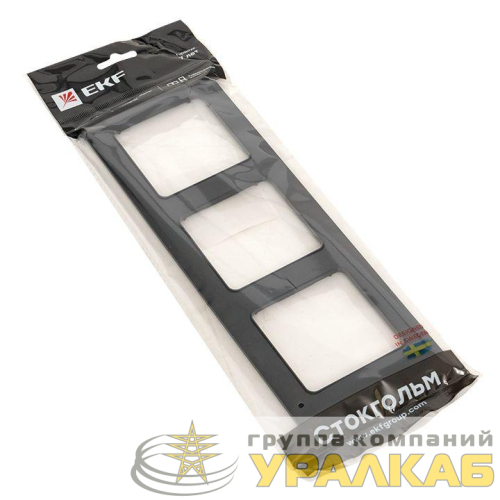 Рамка 3-м Стокгольм черн. PROxima EKF EAM-G-302-30 детальная картинка