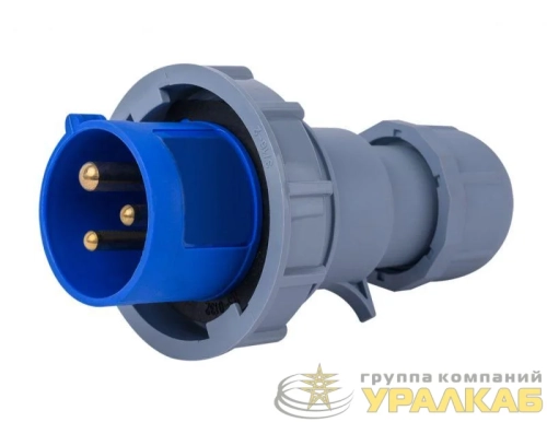 Вилка переносная 2Р+РЕ 16А 220В IP67 ВП-103 DEKraft 