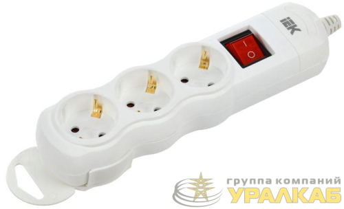 Колодка удлинителя 3-мест. с заземл. с выкл. РПр03В IEK WYP10-D-KP-16-03-ZKS-K01 детальная картинка
