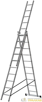 Лестница трехсекционная 3х10 H=285/481/674см 12.19кг алюм. FIT 
