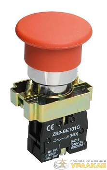 Кнопка управления "Грибок" LAY5-BC41 1НО без подсветки красн. IEK BBG70-BC-K04