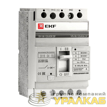 Выключатель нагрузки 3п ВН-99 125/100А EKF sl99-125-100