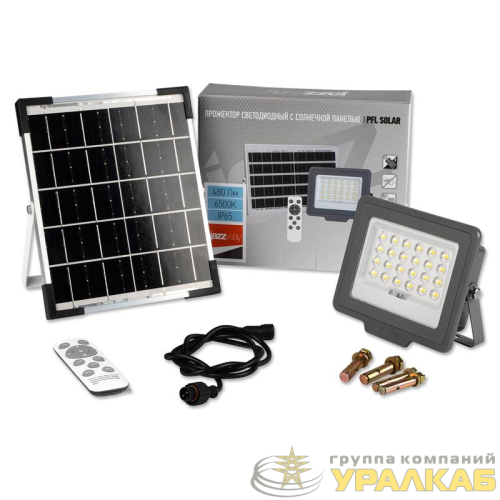 Прожектор светодиодный PFL SOLAR 50 6500К IP65 ДО с солнечн. панелью и пультом в компл. JazzWay 5044395