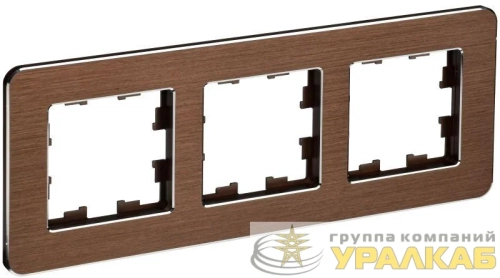 Рамка 3-м BRITE РУ-3-1-Бр метал. коричн. RE AL IEK BR-M32-M-21-K30 детальная картинка