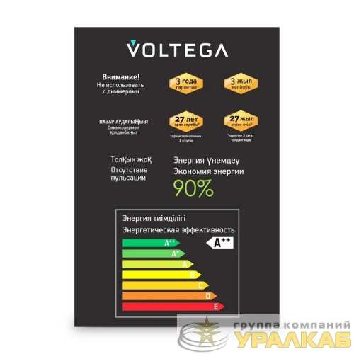 Лампа светодиодная Loft Led G125 4Вт 2500К E27 Voltega 8552 детальная картинка
