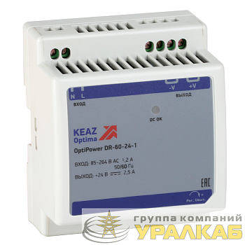 Блок питания OptiPower DR-60-24-1 КЭАЗ 284546