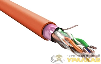 Кабель витая пара F/UTP кат.5E 2х2х0.52 нг(А)-FRHF оранж. (уп.305м) ITK LC1-C5E02-367