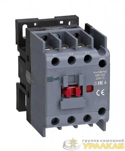 Контактор 25А 400В AC АС3 АС4 1НО+1НЗ КМ-102 DEKraft 