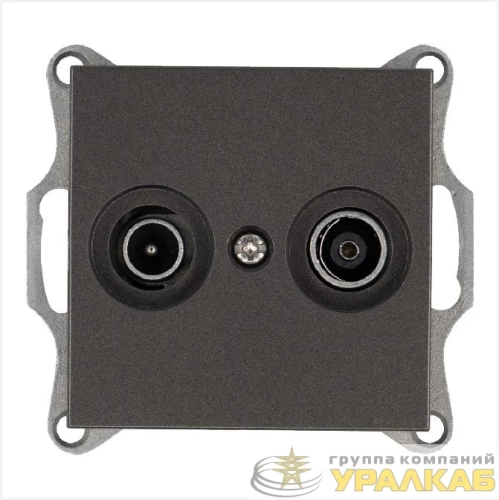 Розетка телевизионная оконечная TV + FM 2-м Ф9.5мм механизм мокко Jasmart 