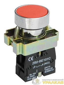 Кнопка LAY5-BA41 1НО без подсветки красн. IEK BBT60-BA-K04