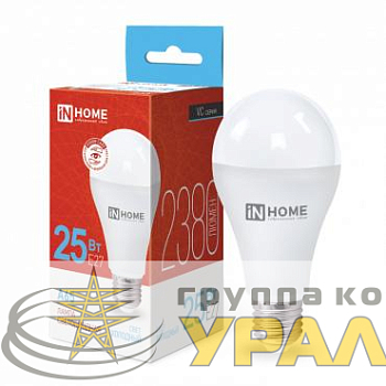 Лампа светодиодная LED-A65-VC 25Вт грушевидная 6500К холод. бел. E27 2380лм 230В IN HOME 4690612024103