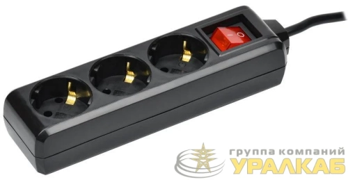 Удлинитель 3х1.5м с заземл. 16А IP20 У03К 250В ПВС 3х1 черн. IEK WYP10-16-03-01-ZK-K02 детальная картинка