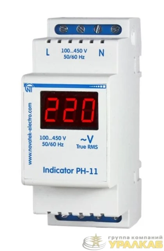 Индикатор напряжения РН-11 (вольтметр) однофазный цифровой 220В НовАтек-Электро 