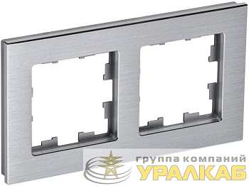 Рамка 2-м BRITE РУ-2-1-БрА металл алюм. IEK BR-M22-M-K47