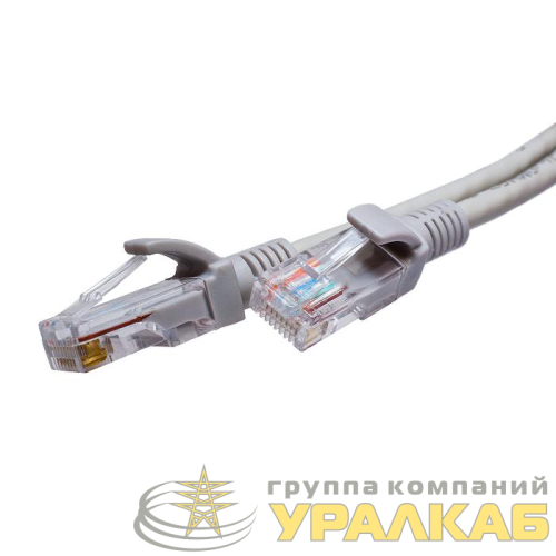 Патч-корд U/UTP кат.5E 4х2х26AWG (7х0.16мм) Cu LSZH сер. 3м SUPRLAN 10-0144