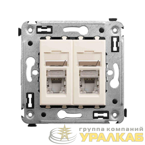 Розетка 2-м RJ-45 СП кат.5e экранированная Avanti "Ванильная дымка" DKC 4405364