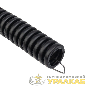 Труба гофрированная ПНД d20мм с протяжкой черн. (уп.100м) Rexant 28-0020-3
