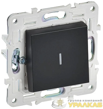 Выключатель проходной 1-кл. SKANDY 10А SK-V08Bl с индикацией черн. IEK SK-V12-1-10-K02