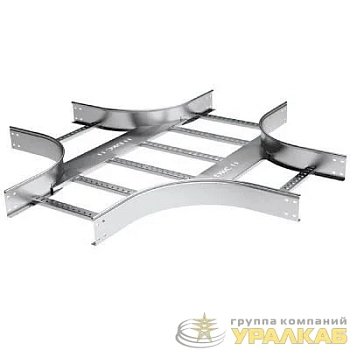 Ответвитель Х 100х300 R-600 в компл. с крепежн. элемент. и соед. пластинами цинк-ламель DKC 