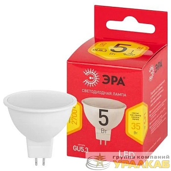 Лампа светодиодная RED LINE LED MR16-5W-827-GU5.3 R 5Вт MR16 софит 2700К тепл. бел. GU5.3 Эра 