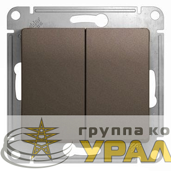 Выключатель 2-кл. СП Glossa 10А IP20 (сх. 5) 10AX механизм шоколад. SE GSL000851