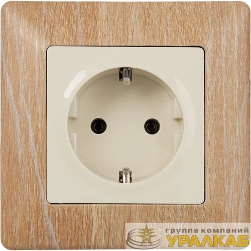 Розетка 1-м СП Valena Life 16А IP2X 250В 2P+E безвинтов. клеммы с лицев. панелью механизм сл. кость Leg 753521 детальная картинка