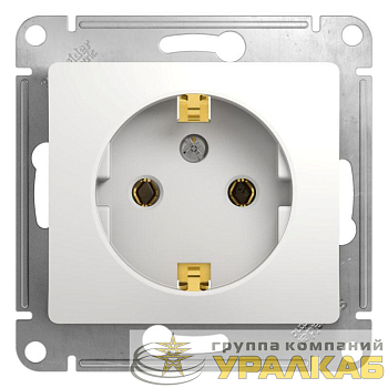 Розетка 1-м СП Glossa 16А IP20 с заземл. механизм бел. SE GSL000143