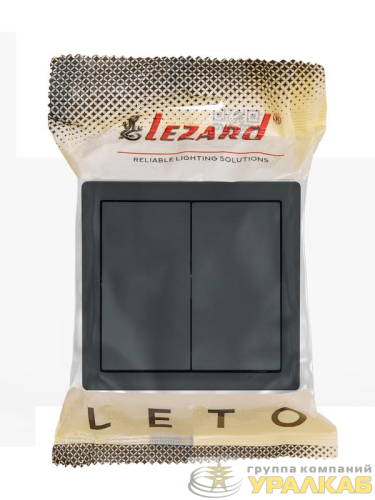 Выключатель 2-кл. ОП LETO графит LEZARD 