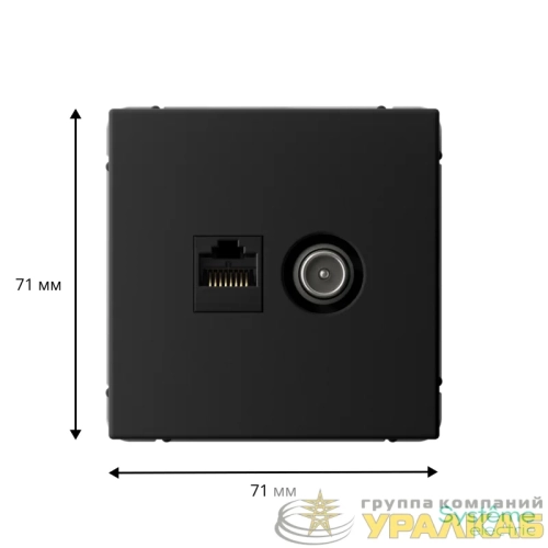 Розетка компьютерная + телевизионная 2-м СП ArtGallery RJ45 кат.5E + TV механизм карбон SE 