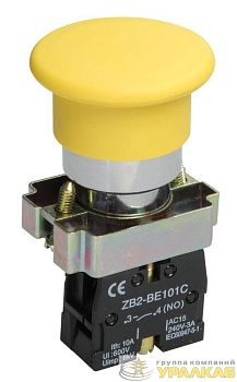 Кнопка управления "Грибок" LAY5-BC51 1НО без подсветки желт. IEK BBG70-BC-K05