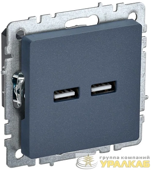 Розетка BRITE USB A+A 3.1А РЮ10-1-БрМ механизм маренго IEK BR-U21-D31-K35