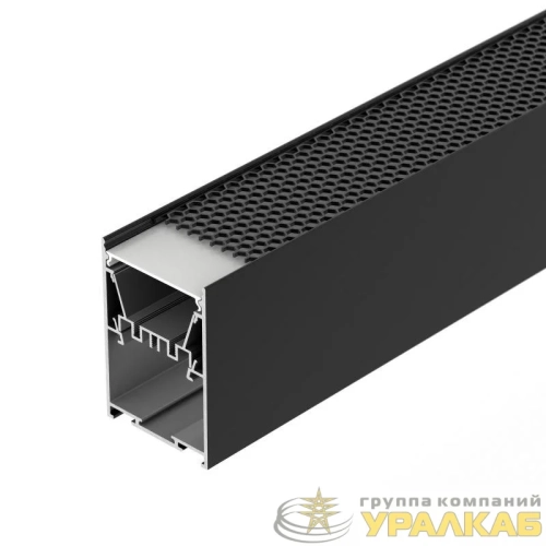 Профиль LINE-5075-HONEYCOMB-2000 BLACK L2000 алюм. Arlight 