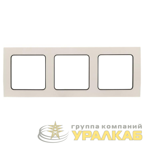 Рамка 3-м Стокгольм бел. с линией цвета черн. PROxima EKF EZM-G-304-20 детальная картинка