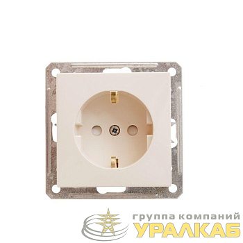 Розетка 1-м СП W59 16А IP20 с заземл. защ. шторки механизм сл. кость SE RS16-152-2-86